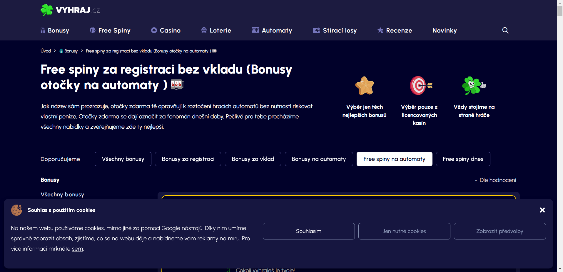 volné otočky zdarma
